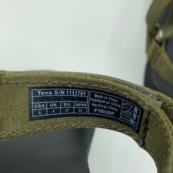 Teva Universal Satin Olive Platform Sandals - Picture 6 of 9